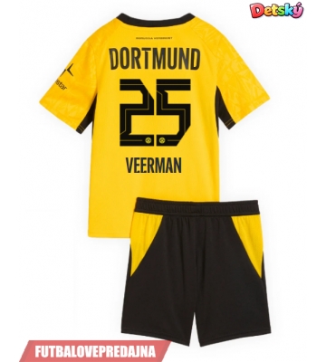 Lacne Dětský Futbalové dres Borussia Dortmund Joey Veerman #25 2026-27 Krátky Rukáv - Domáci (+ trenírky)